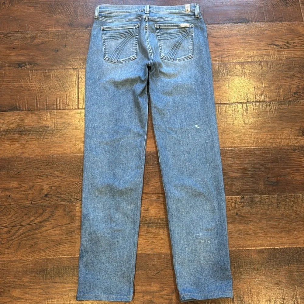 7 for all mankind 7 stitch Pocket Straight leg Jean denim Light Wash sz 29 FLAW